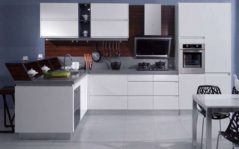 Modern Style Kitchen Luxury Series Lacquer White Cabinet Goldenhome Cabinetry Frameless Reinvented